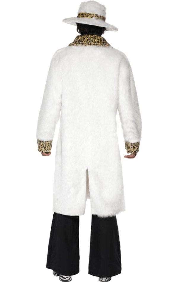 Adult Faux Fur Pimp Costume WHITE - Simply Fancy Dress