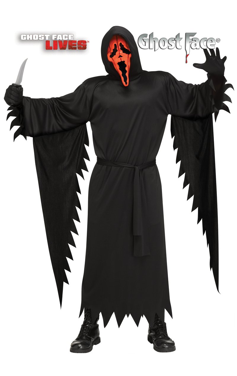 Adult Pumpkin Ghost Face Costume - Simply Fancy Dress