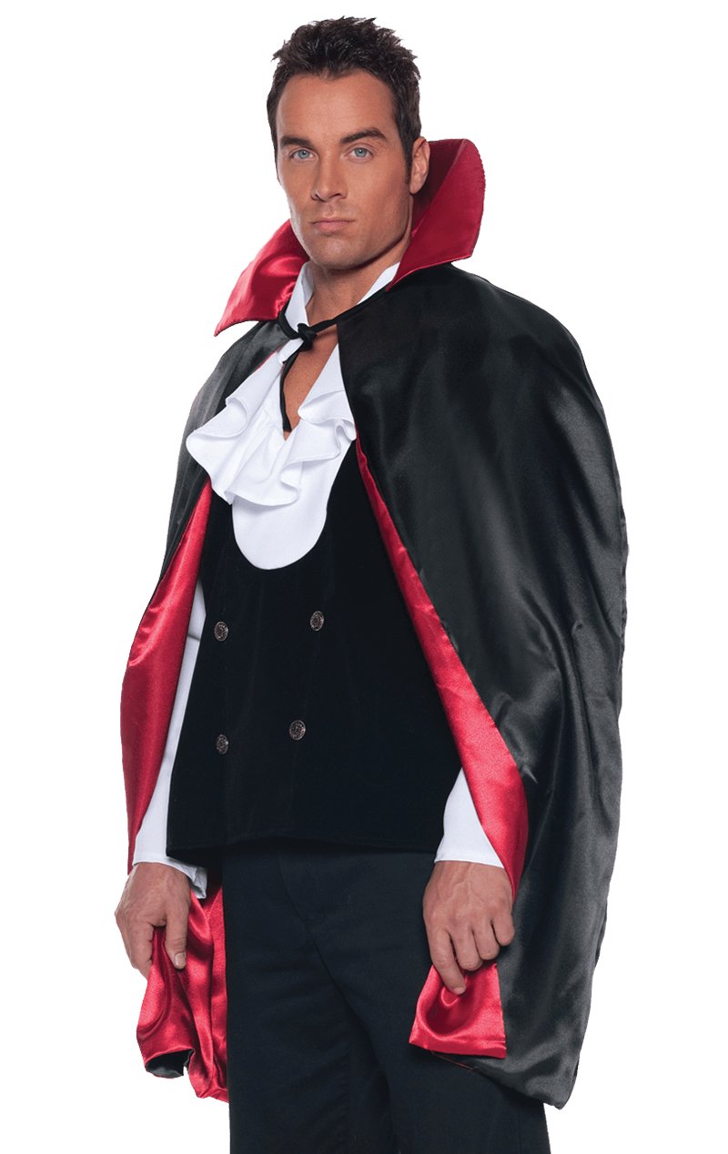 Black Red 44'' Reversible Vampire Cape - Simply Fancy Dress