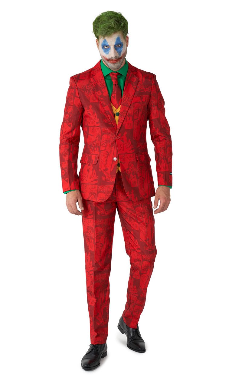 Mens SuitMeister Scarlet The Joker Suit - Simply Fancy Dress