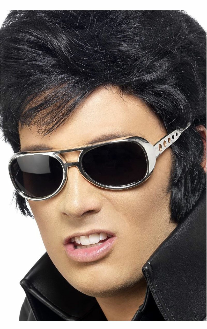 Official Silver Elvis Retro Glasses - Simply Fancy Dress