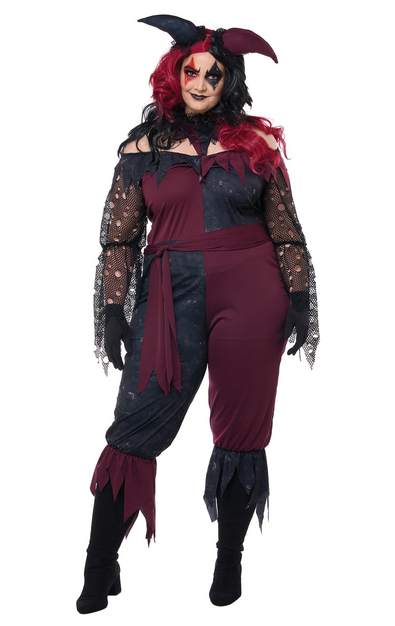 Womens Psycho Jester Plus Size Costume - Simply Fancy Dress