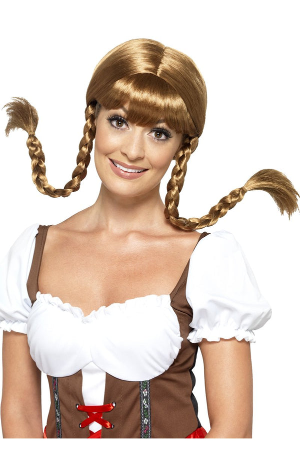 Adult Bavarian Babe Brown Wig - Simply Fancy Dress