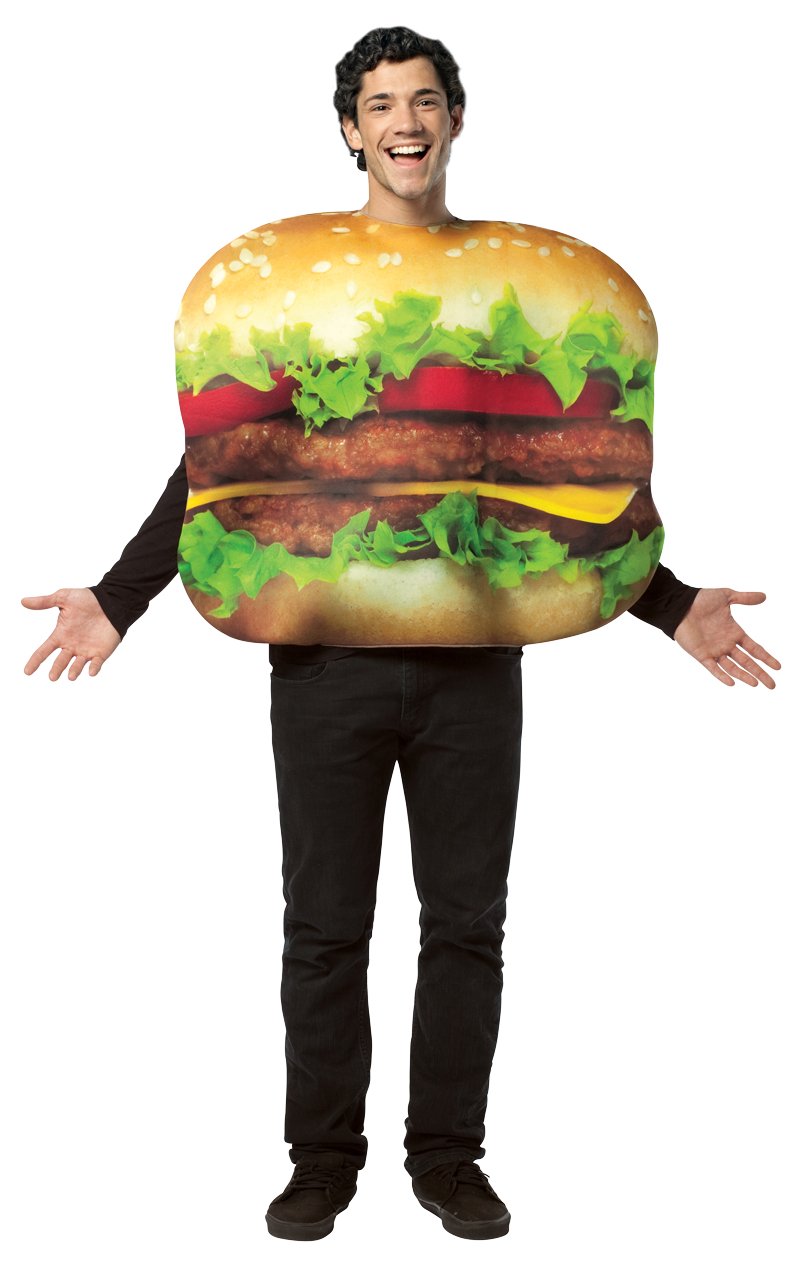 Adult Get Real Cheeseburger Costume - Simply Fancy Dress