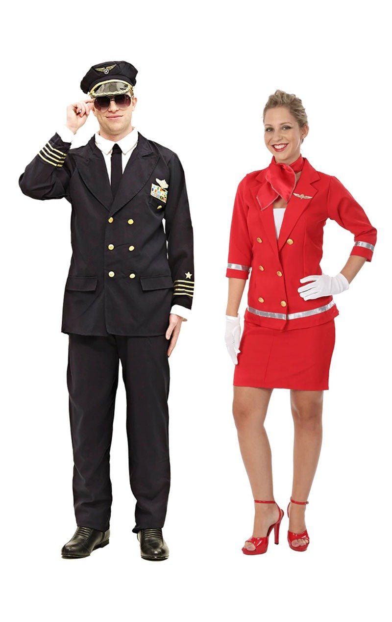 Air Hostess & Pilot Couples Costume - Simply Fancy Dress