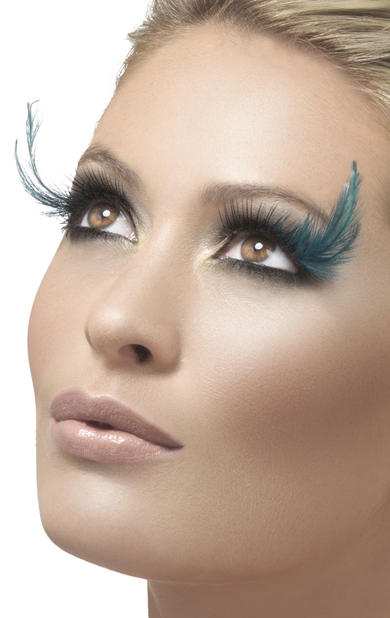 Black Feather Plume Eyelashes - Simply Fancy Dress