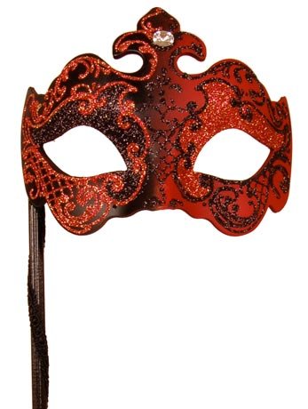 Black/Red Masquerade Mask - Simply Fancy Dress