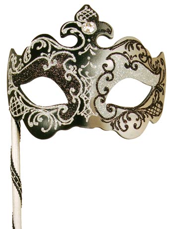 Black/Silver Masquerade Mask - Simply Fancy Dress