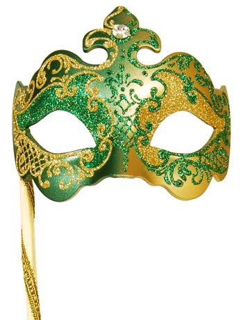 Gold/Green Masquerade Mask - Simply Fancy Dress