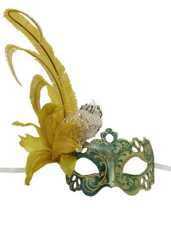 Green Venetian Masquerade Mask - Simply Fancy Dress