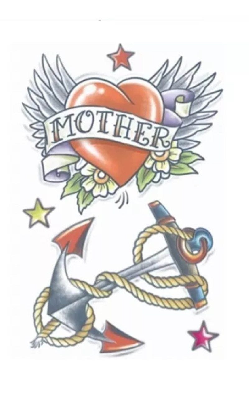 Heart and Anchor Vintage Tattoo - Simply Fancy Dress