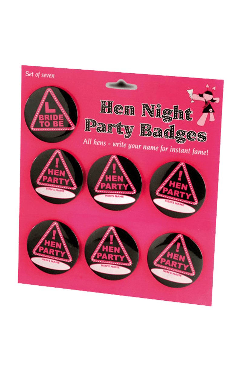 Hen Party Badges - Set of 7 - Simply Fancy Dress