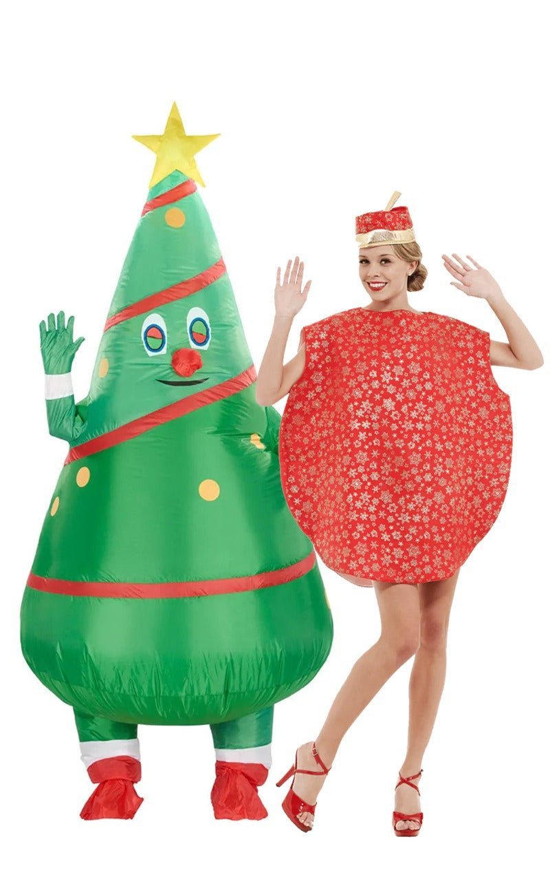 Inflatable Christmas Tree & Bauble Couples Costume - Simply Fancy Dress