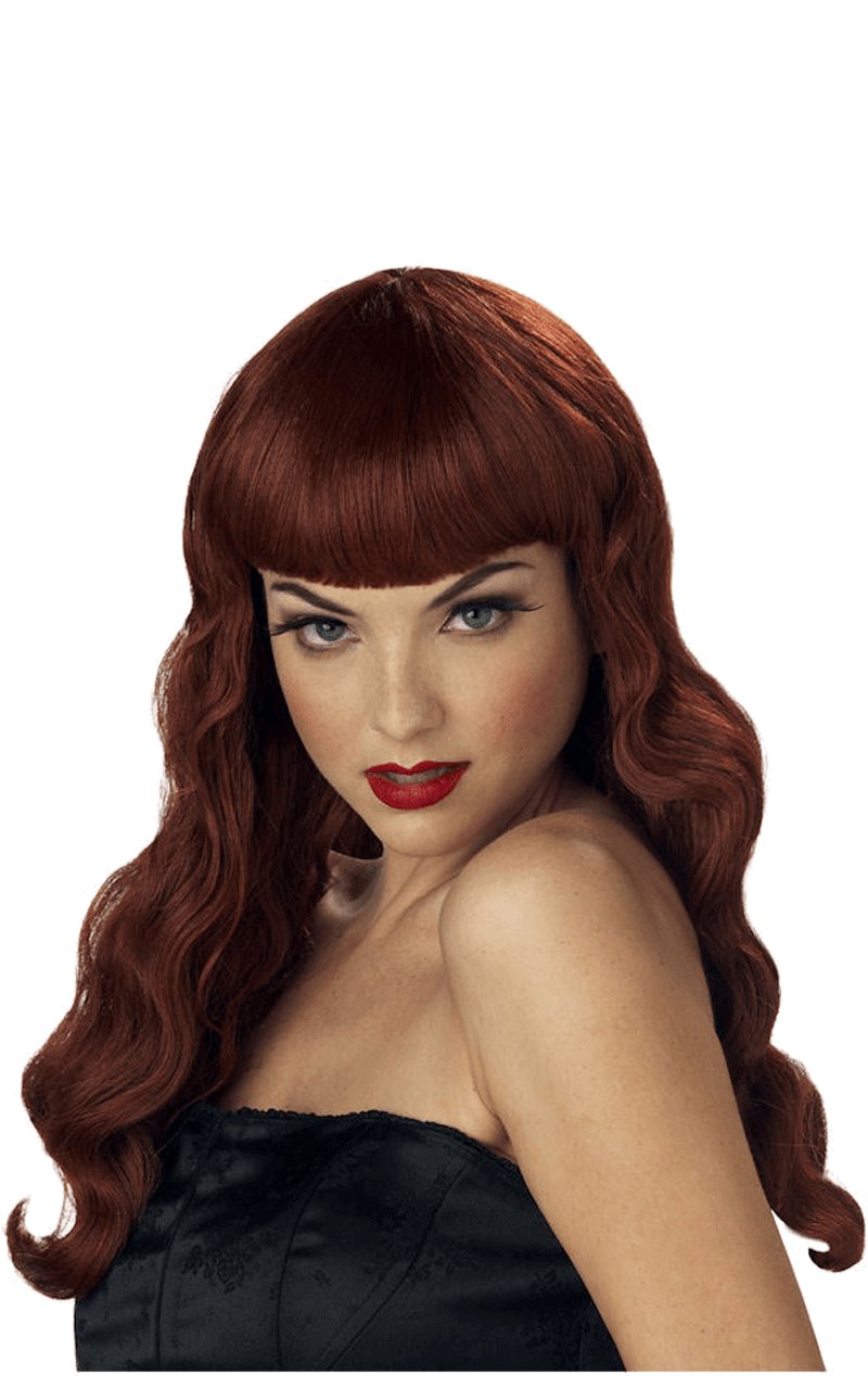 Pin Up Girl Long Red Wig - Simply Fancy Dress