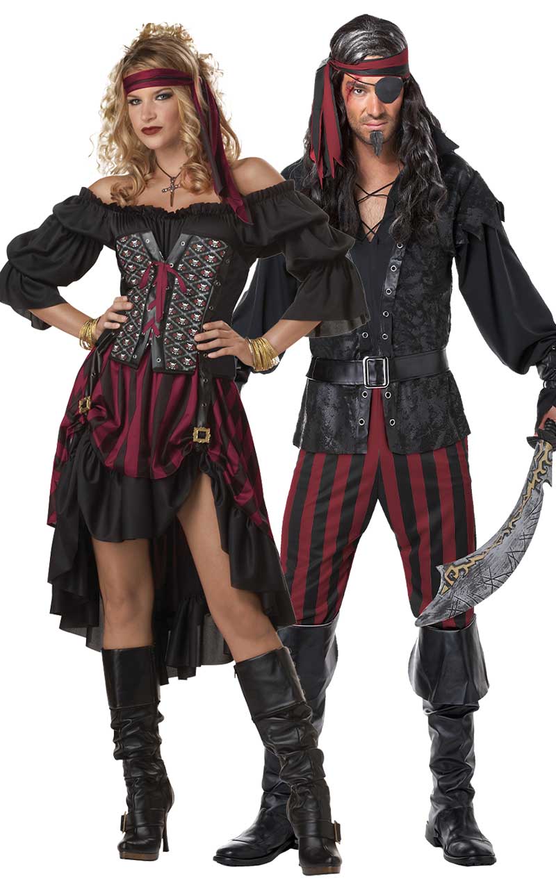 Ruthless Rogue Pirate & Seven Seas Pirate Couples Costume - Simply Fancy Dress