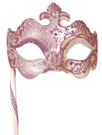 Silver/Mauve Farfallina Mask - Simply Fancy Dress