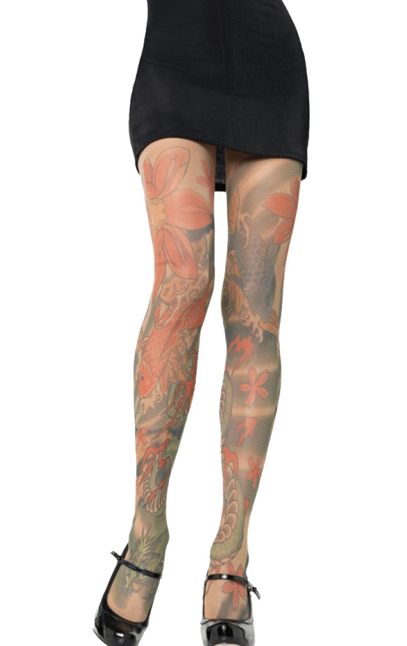 Tattoo Print Tights - Simply Fancy Dress