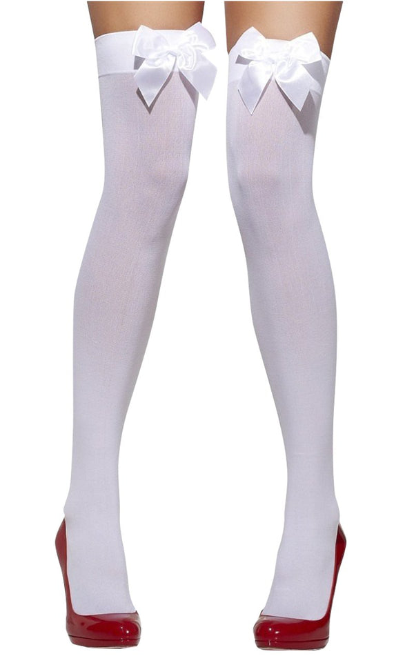 White Stockings With Bow - Simply Fancy Dress